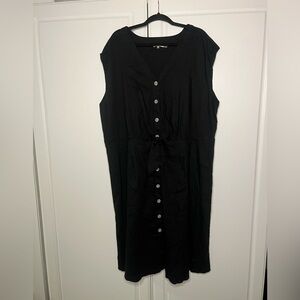 Calvin Klein Linen Blend Tie Waist Shirt Dress